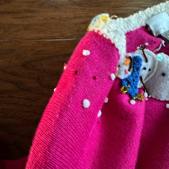 Berek Christmas Pink Snowman Cardigan‎